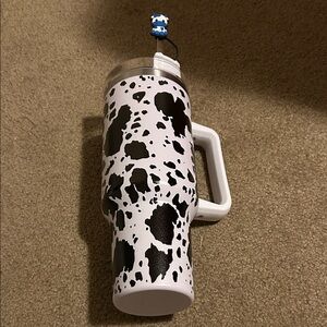 Stylish Black and White Tumbler with Handle